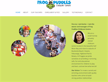 Tablet Screenshot of frogpuddles.co.nz